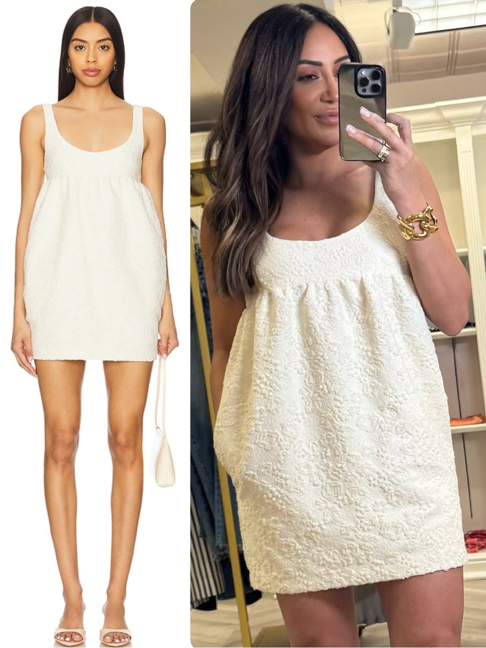 Amanda Uprichard x Revolve Bello Textured Muslin Mini Babydoll Dress NWT $238